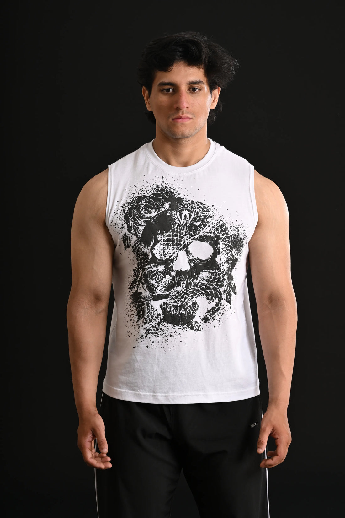 SKULL Cropped Tank [WHITE]