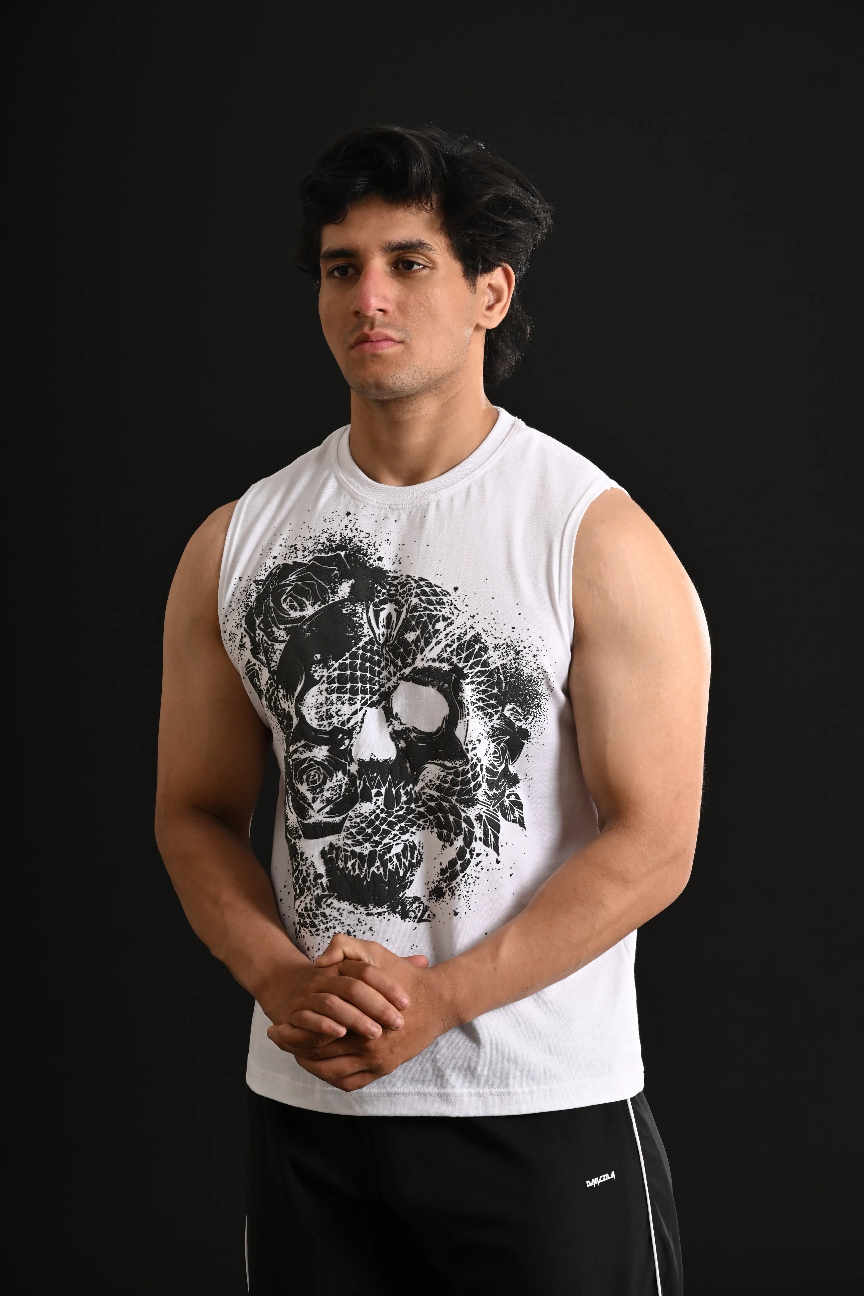 SKULL Cropped Tank [WHITE]