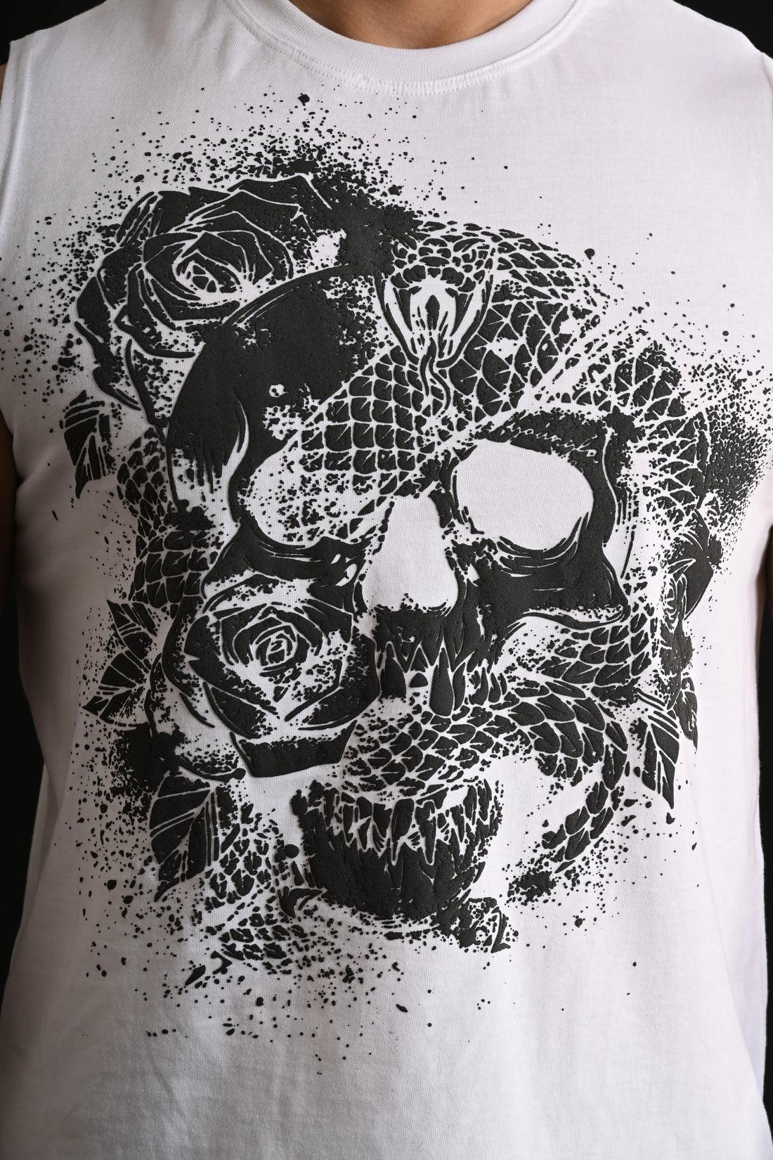 SKULL Cropped Tank [WHITE]