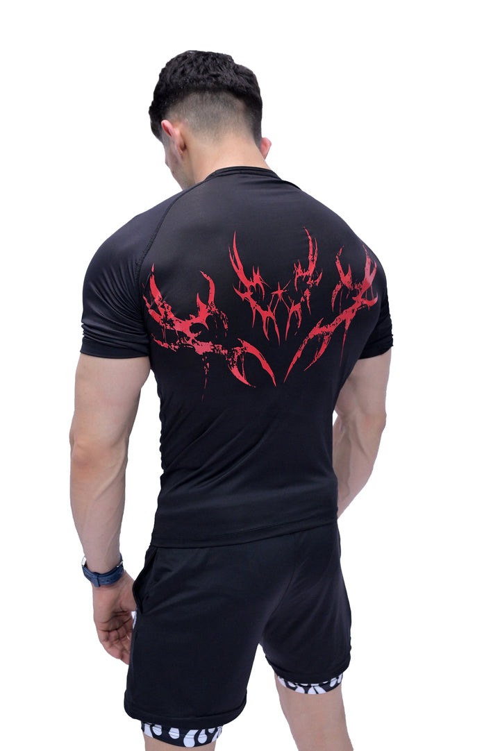 Darczila Lord of Death black compression t-shirt for gym and activewear performance.