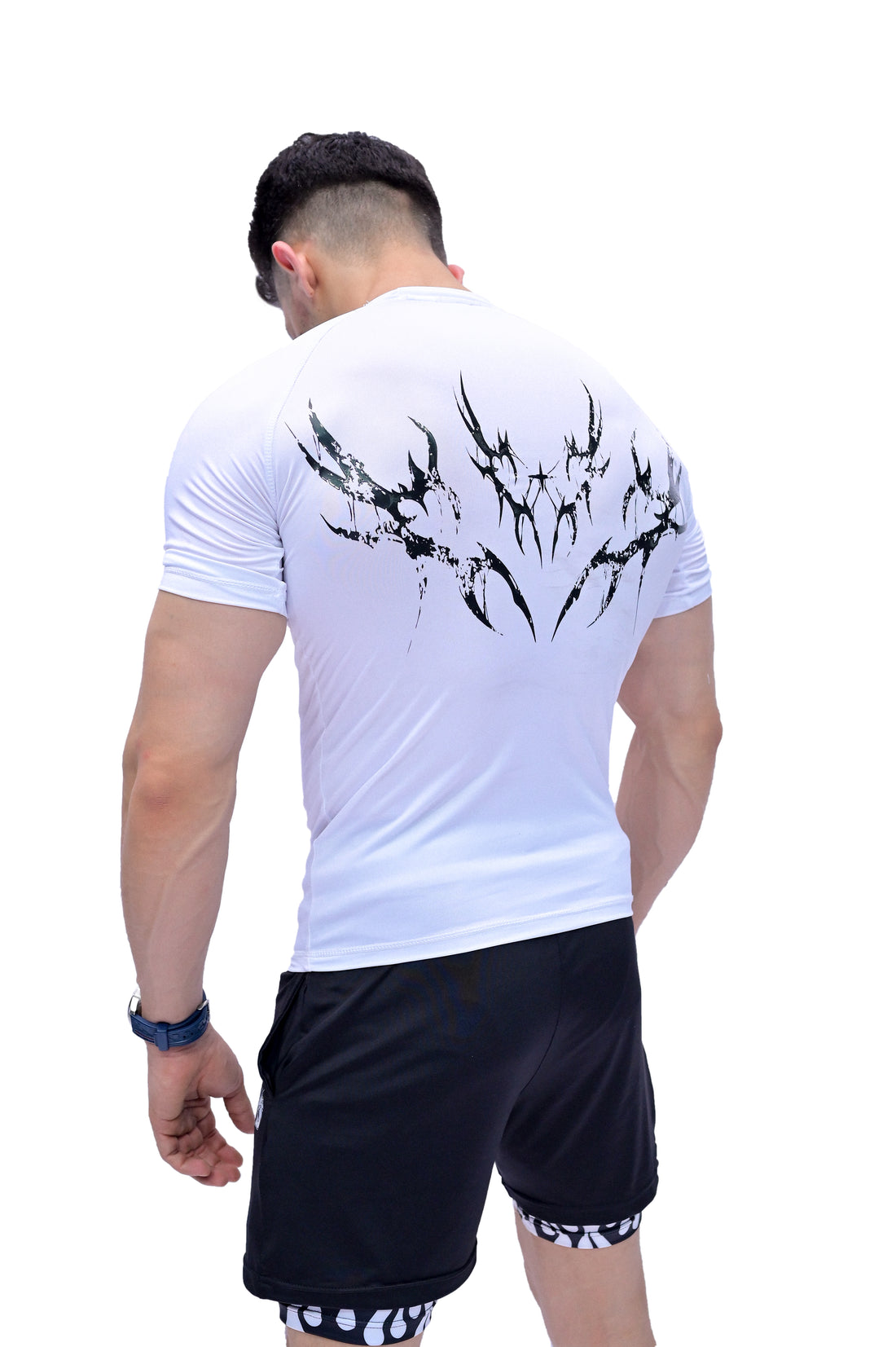 Darczila activewear Lord of Death compression top in white for modern gym wear performance.