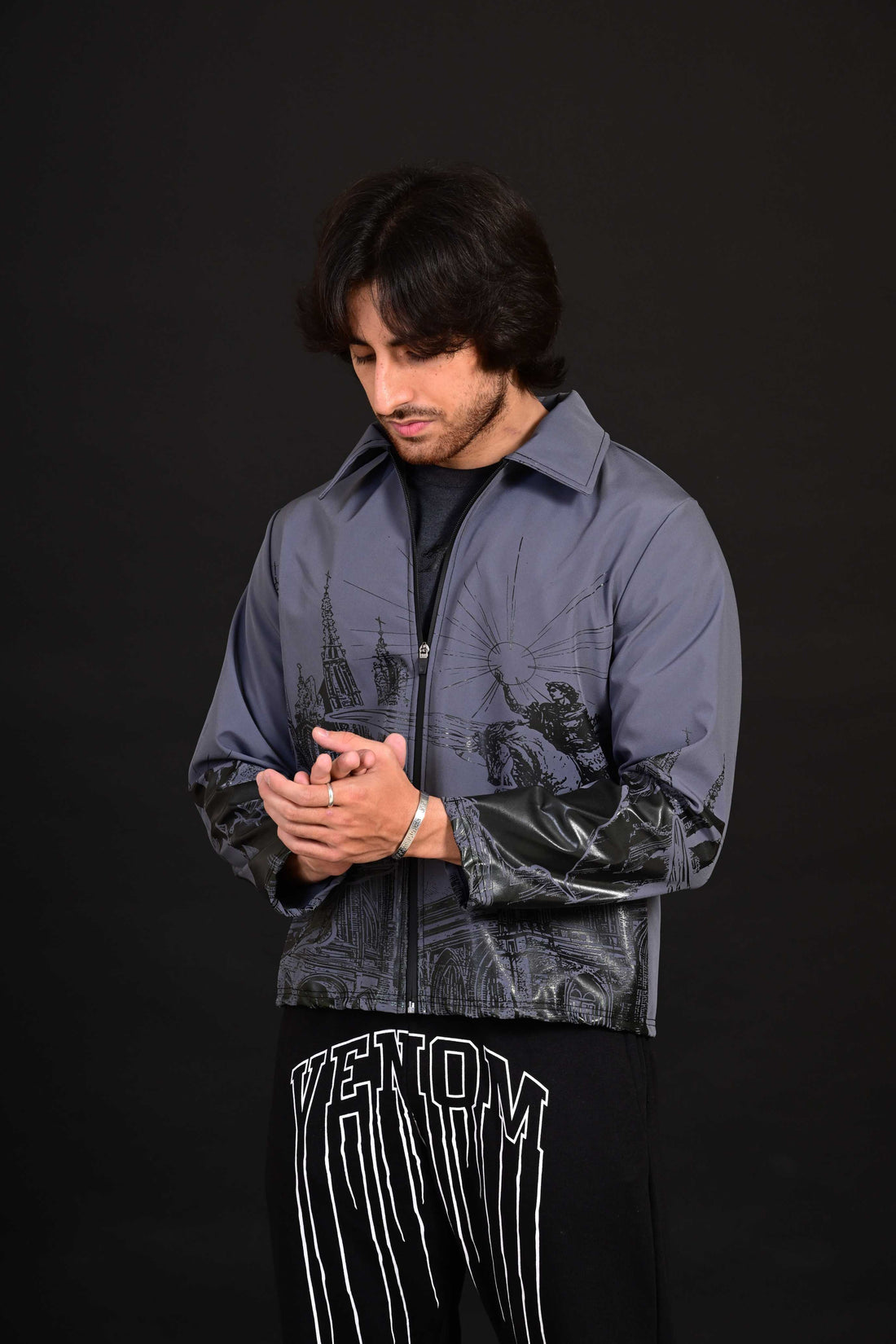 Hercules Jacket offering a structured fit and bold athletic aesthetic