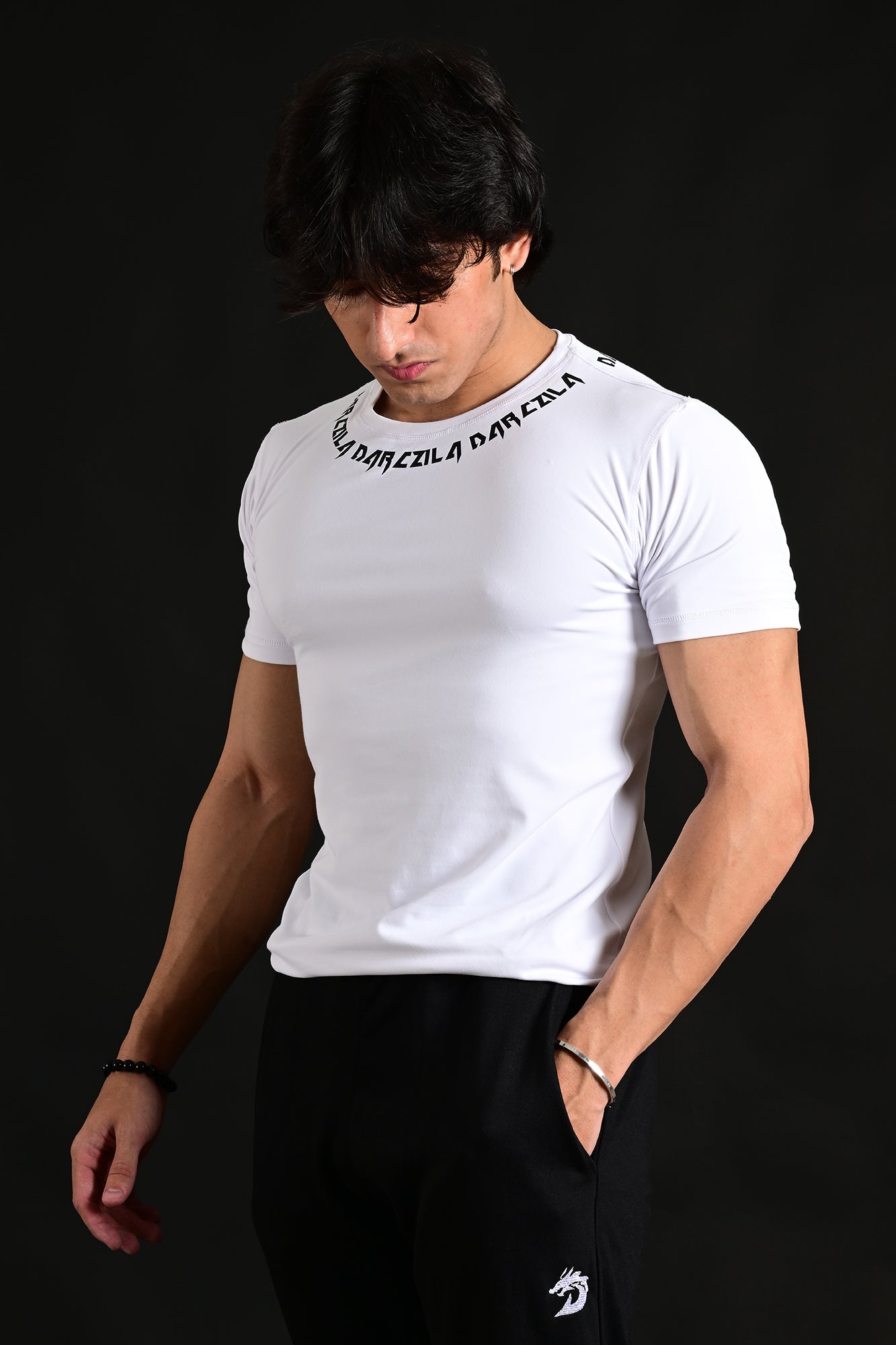 White Compression Gym T-Shirt for men and workouts