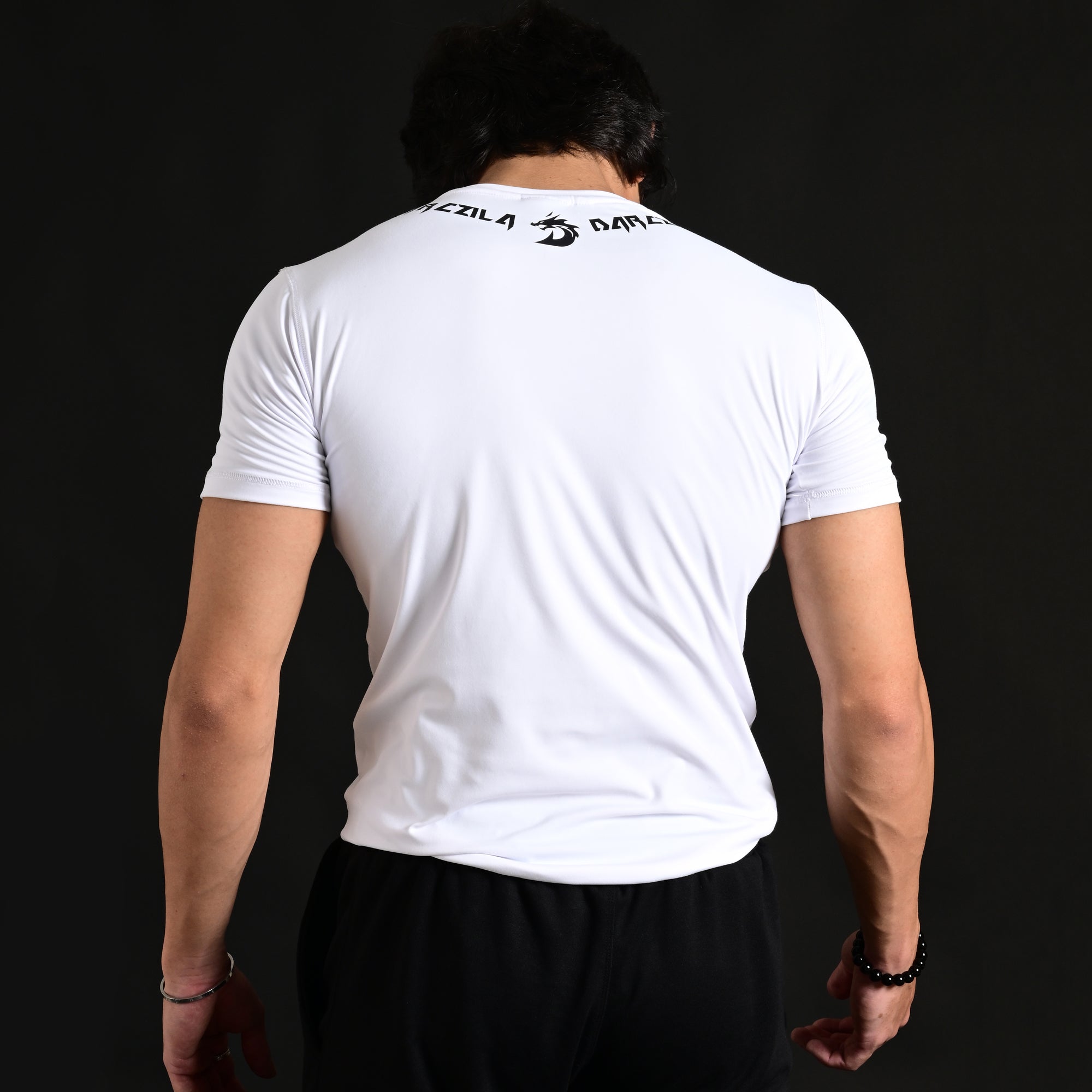 White Compression Training Shirt for men and gym sessions
