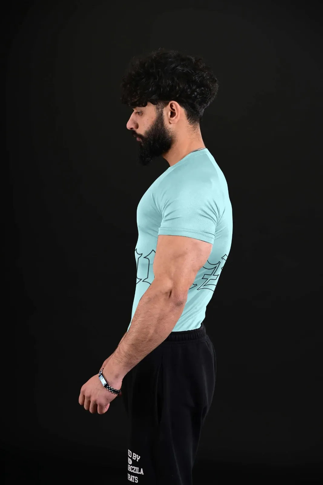 mens baby blue gym shirt breathable compression wear