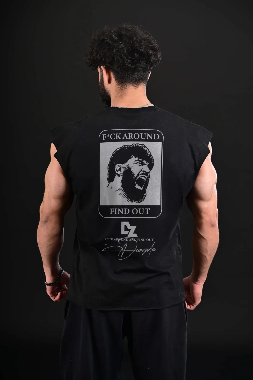 black oversized gym tank for men pump cover wear