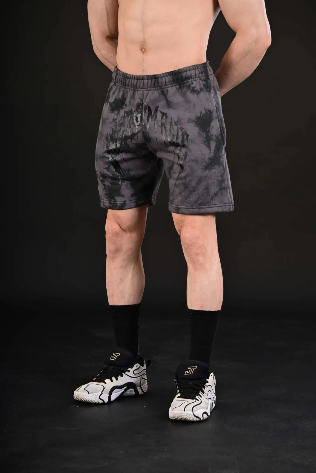 Best Gym Training Shorts in Aesthetic Grey Tie Dye