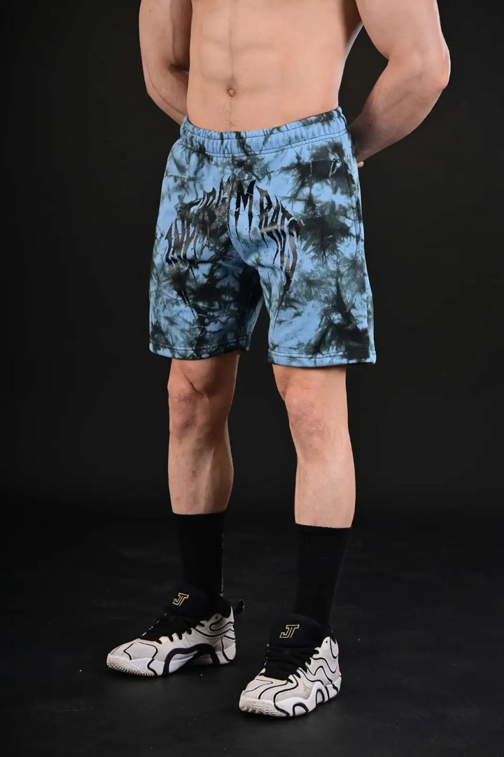 Best Gym Training Shorts in Vibrant Turquoise Tie Dye