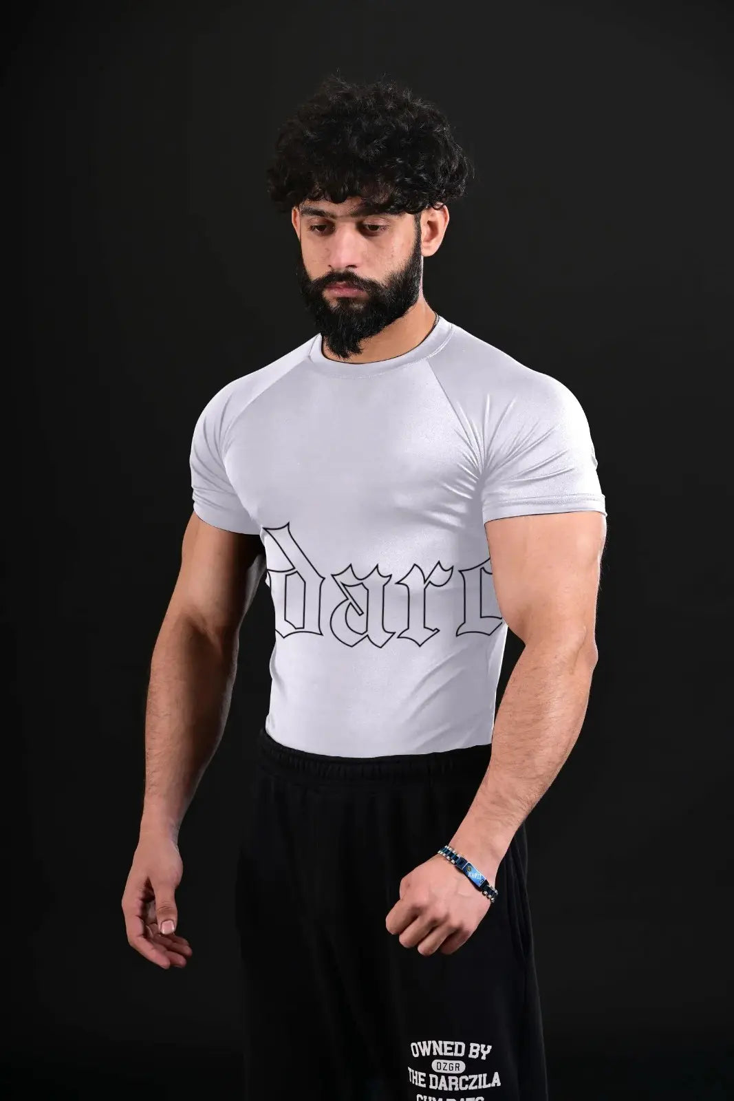 white athletic compression shirt breathable performance fit