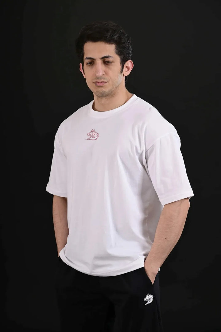 Premium White Oversized T-shirt by Darczila Fitness Brand Pakistan