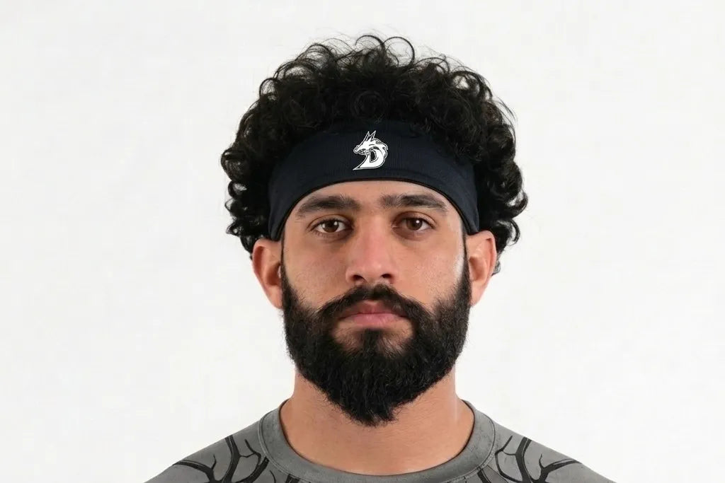 black training headband for gym workouts and sports