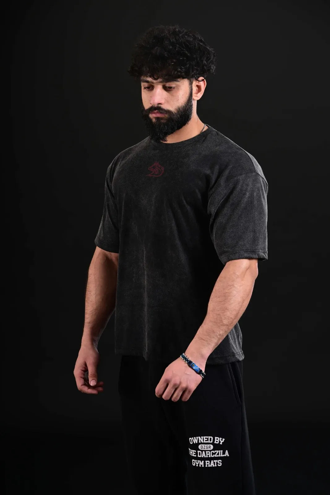mens acid wash workout tee breathable oversized gym wear