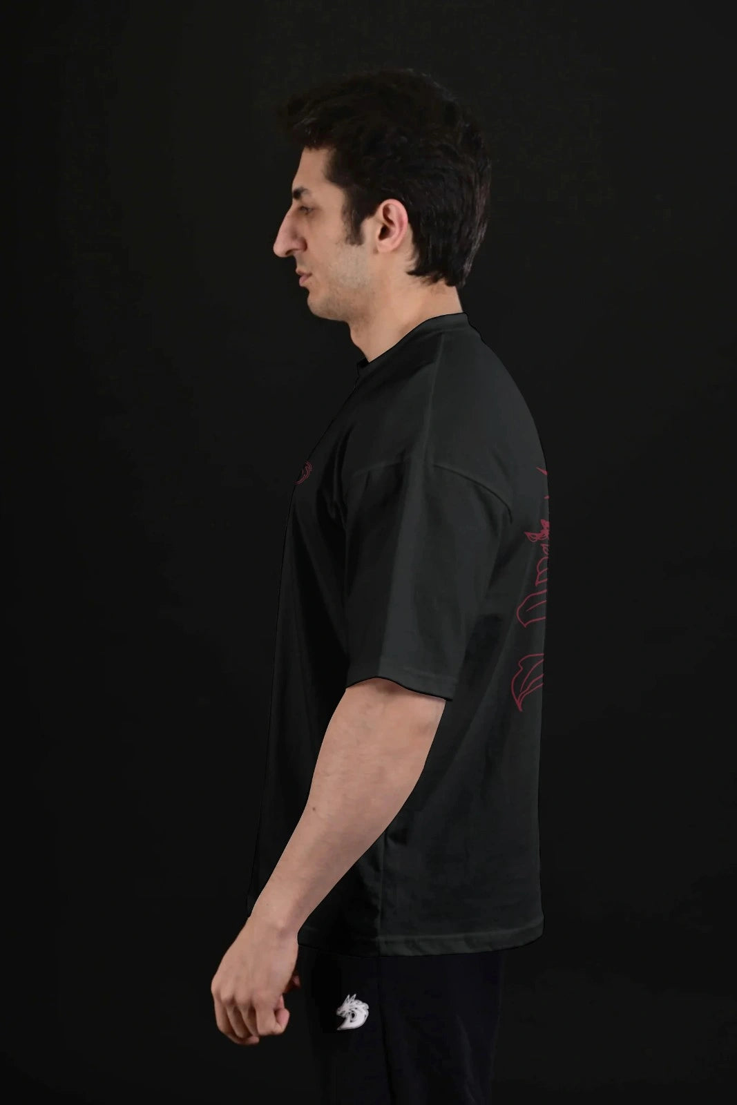 Men's Black Floral Pump Cover for Gym and Streetwear