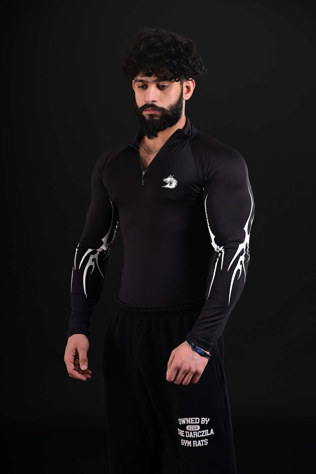 Black compression gym shirt men Pakistan 
