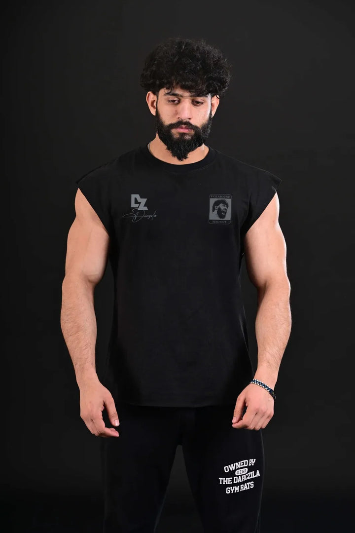 black pump cover tank top for gym workouts