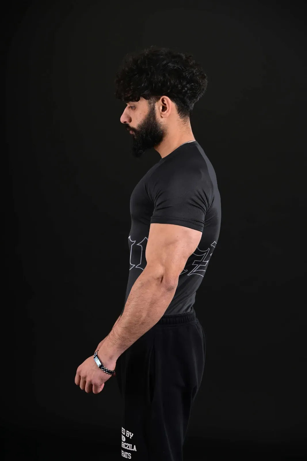 mens black compression tee gym workout apparel