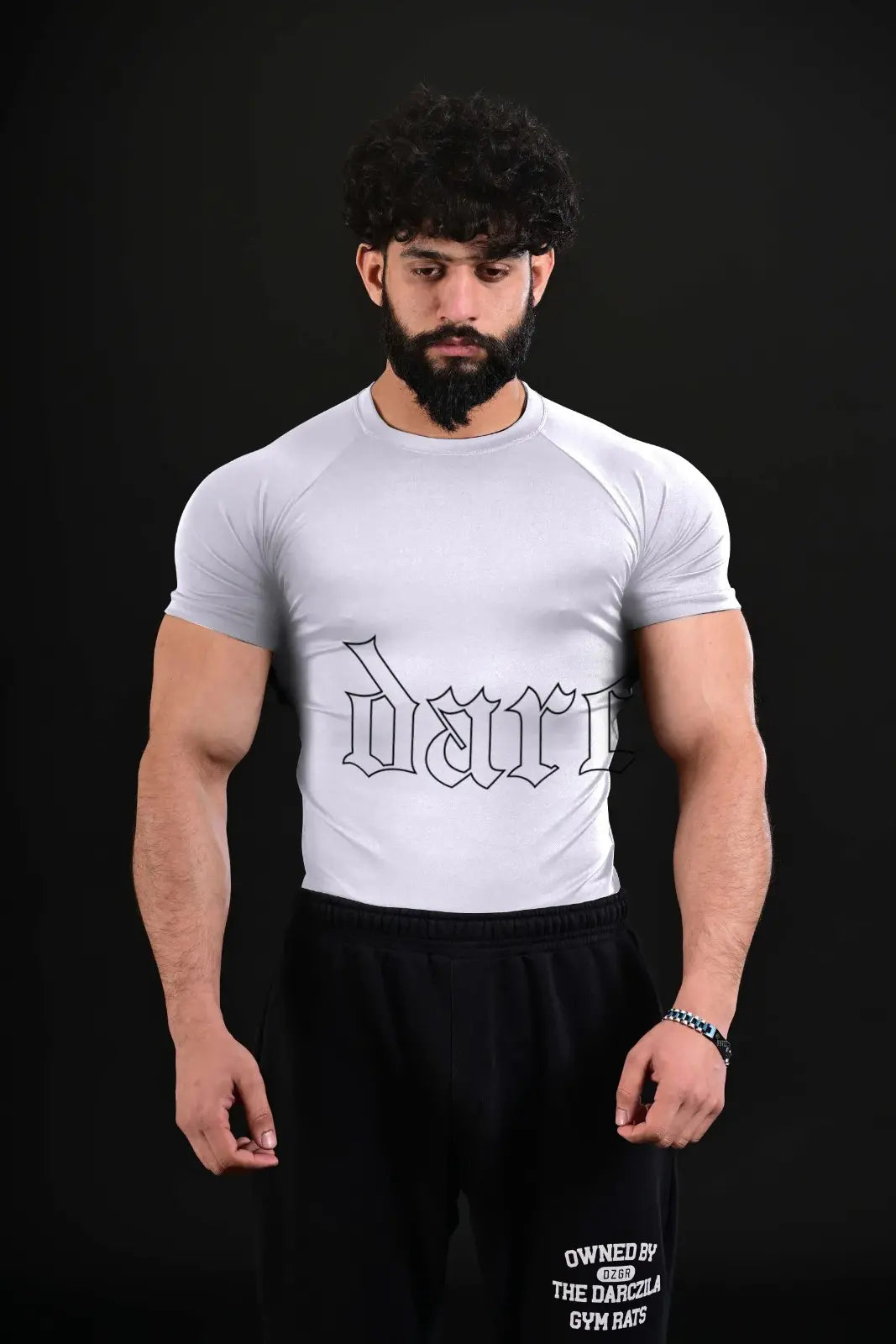 white compression gym shirt for men active training workouts