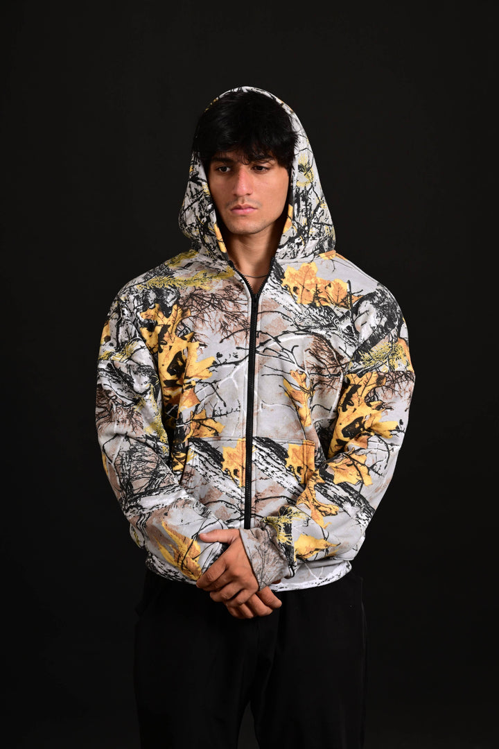 Drop Shoulder Camo Hoodie showcasing a relaxed fit ideal for gym wear, sportswear comfort, and fitness fashion style.
