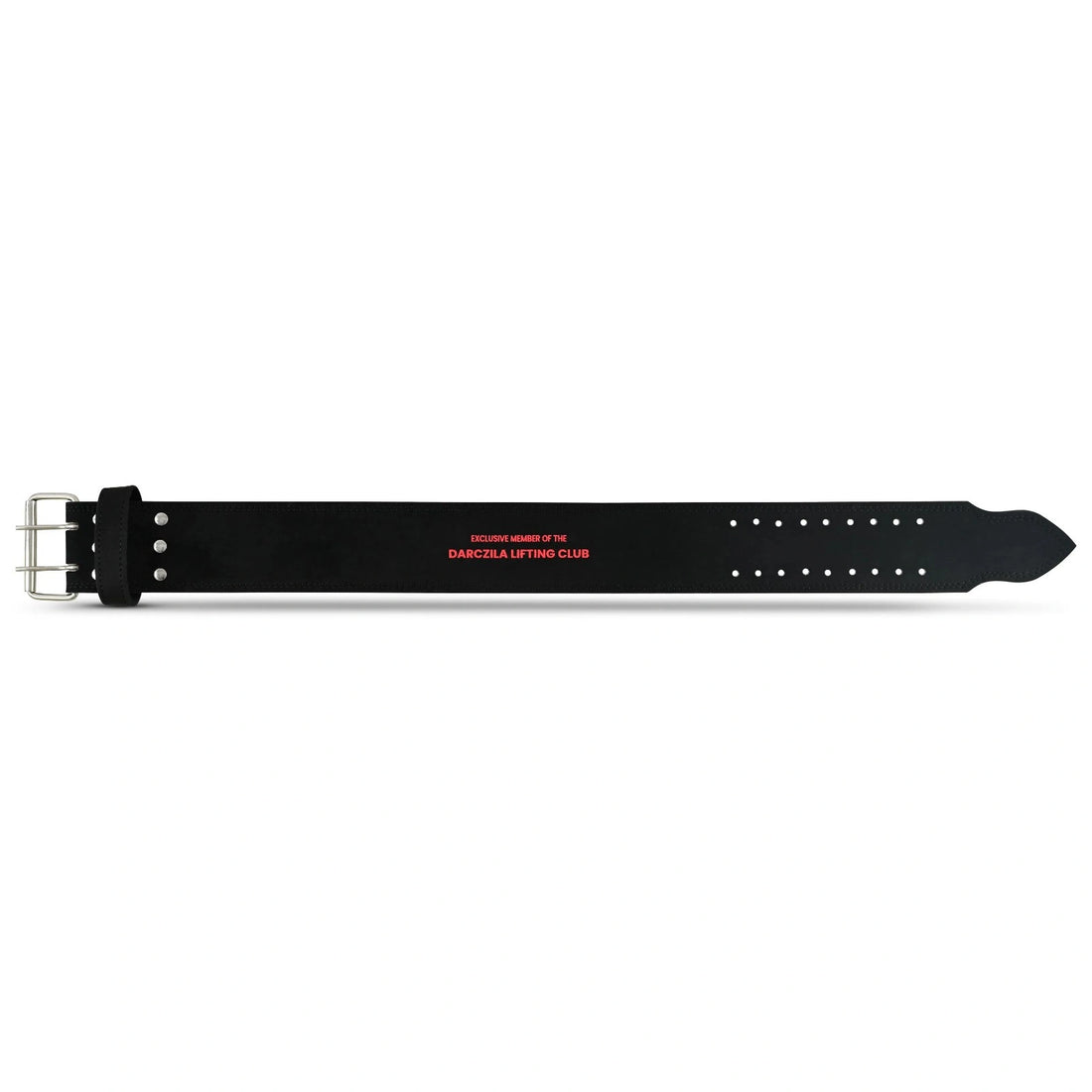 Professional Weightlifting Belt with Heavy-Duty Steel Dual-Prong Buckle for Secure Bracing.