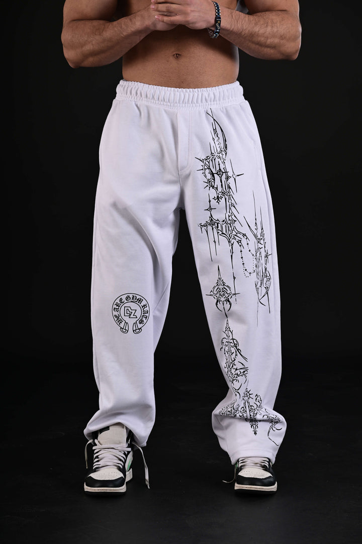 Exclusive white flare bottom pants Pakistan