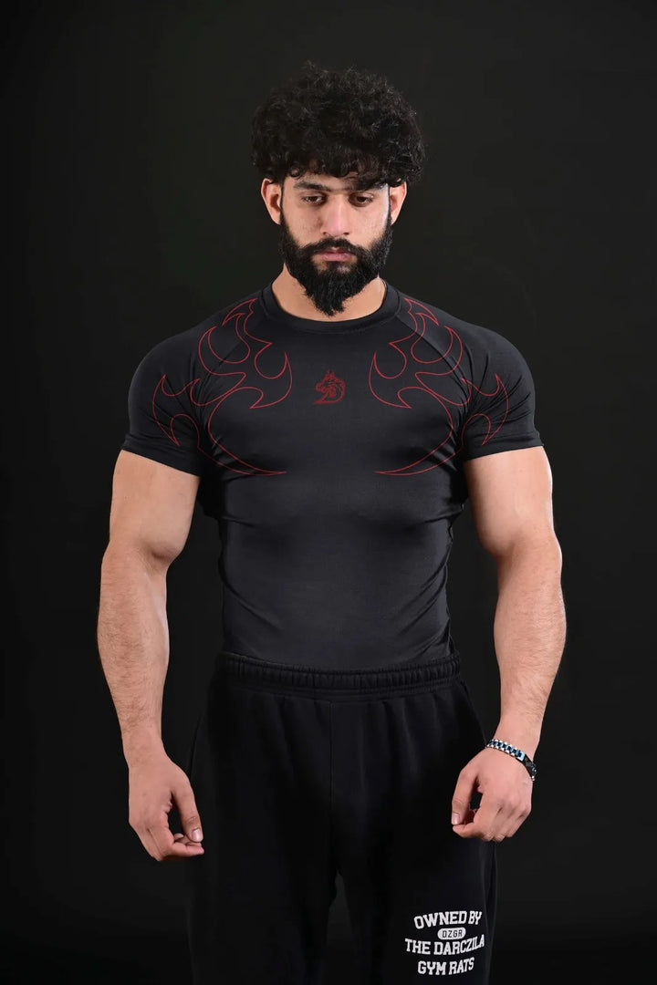 FANG Black Compression Tee - Leading Gym Brand Pakistan