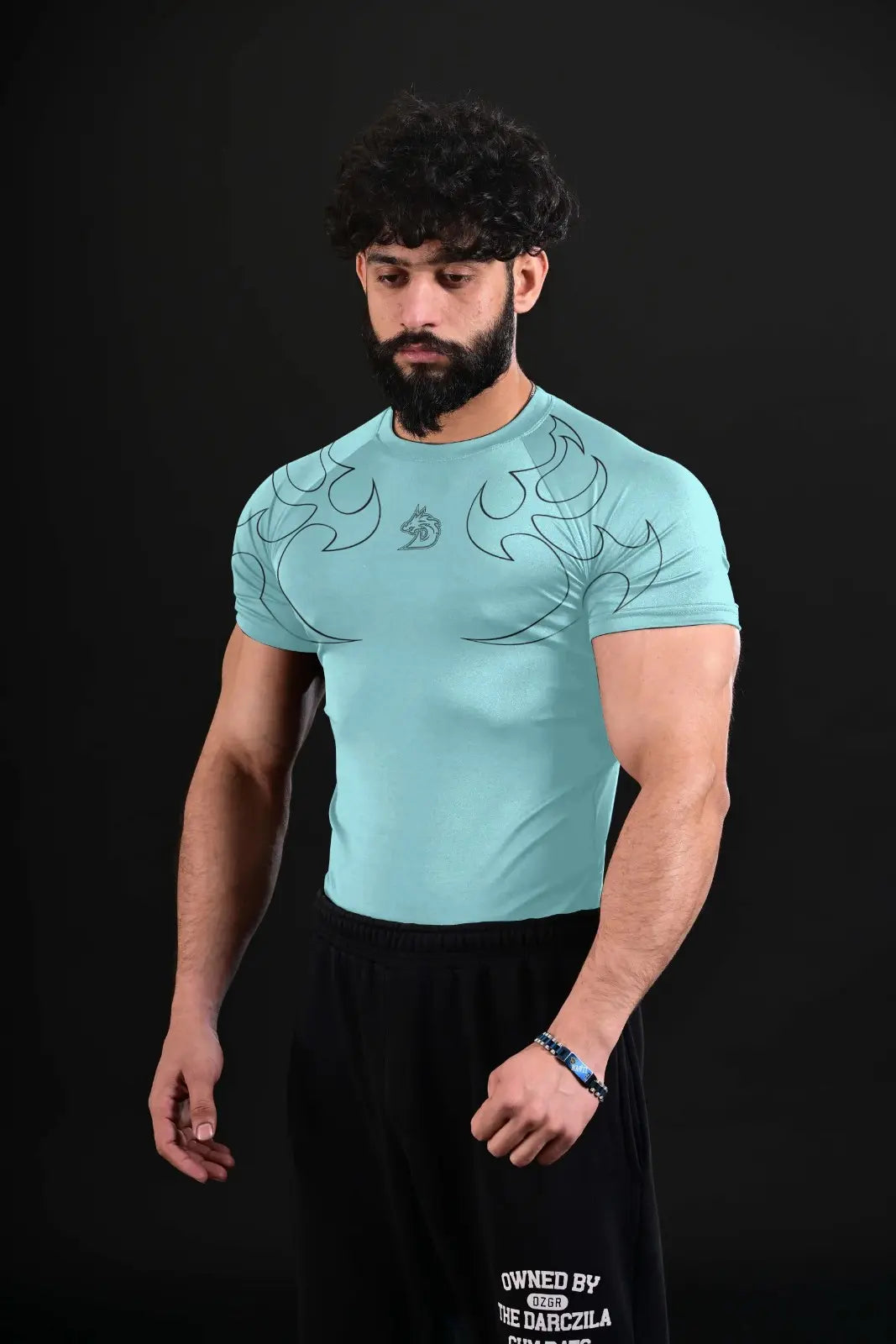 mens baby blue compression tee performance athletic fit