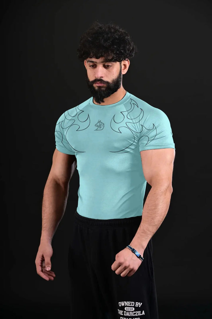 mens baby blue compression tee performance athletic fit