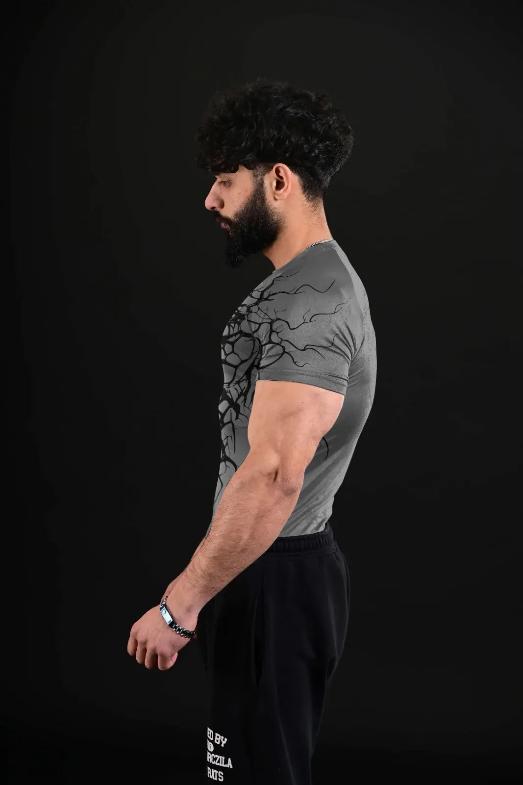 mens grey compression tee for active training sessions