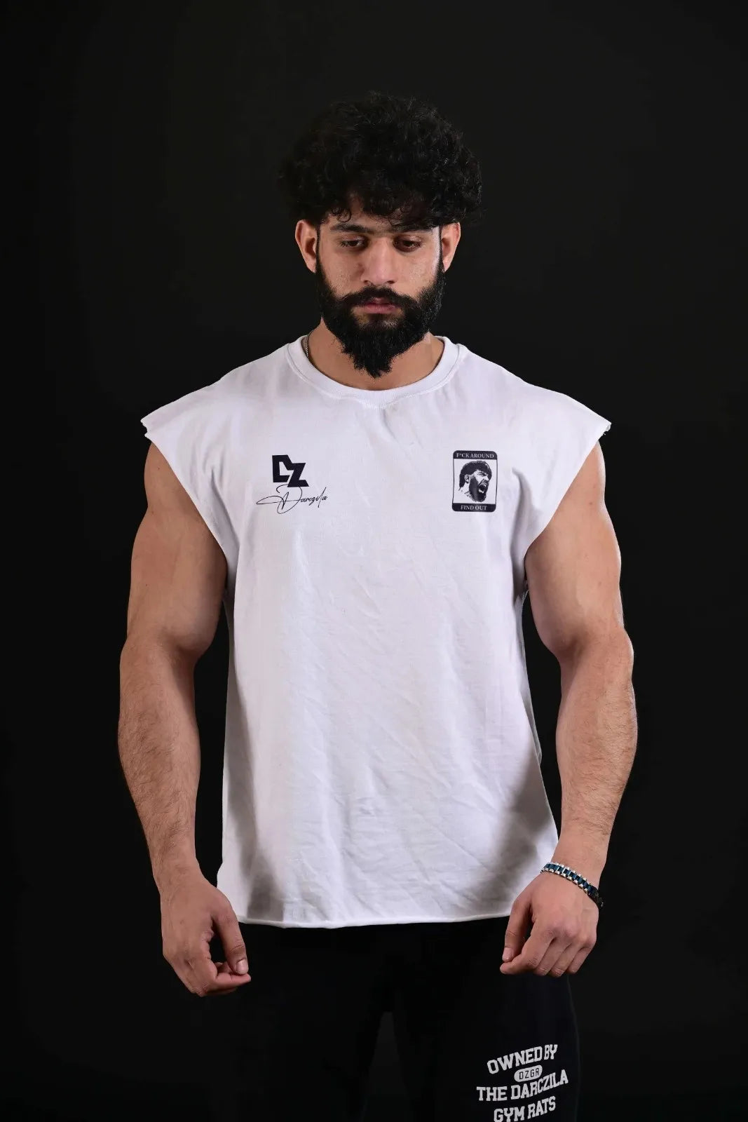 oversized white training tank breathable gym wear