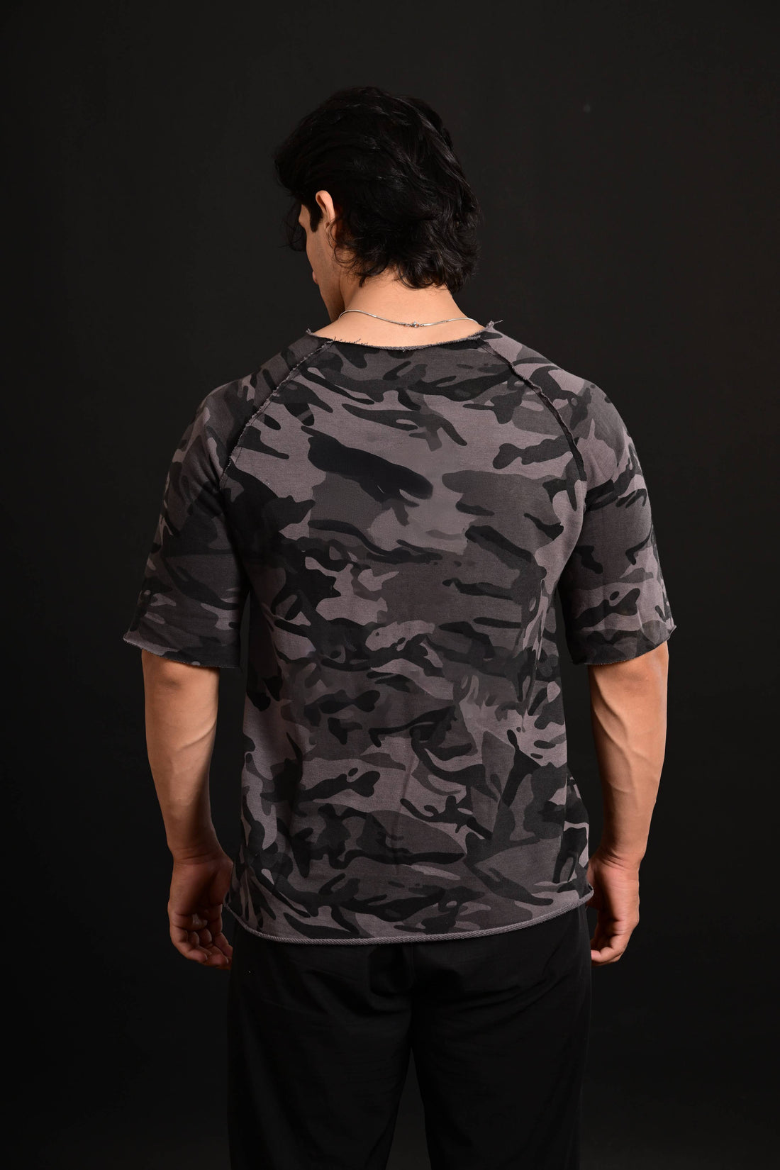 [Camo] Long Sleeves Cut Shirt