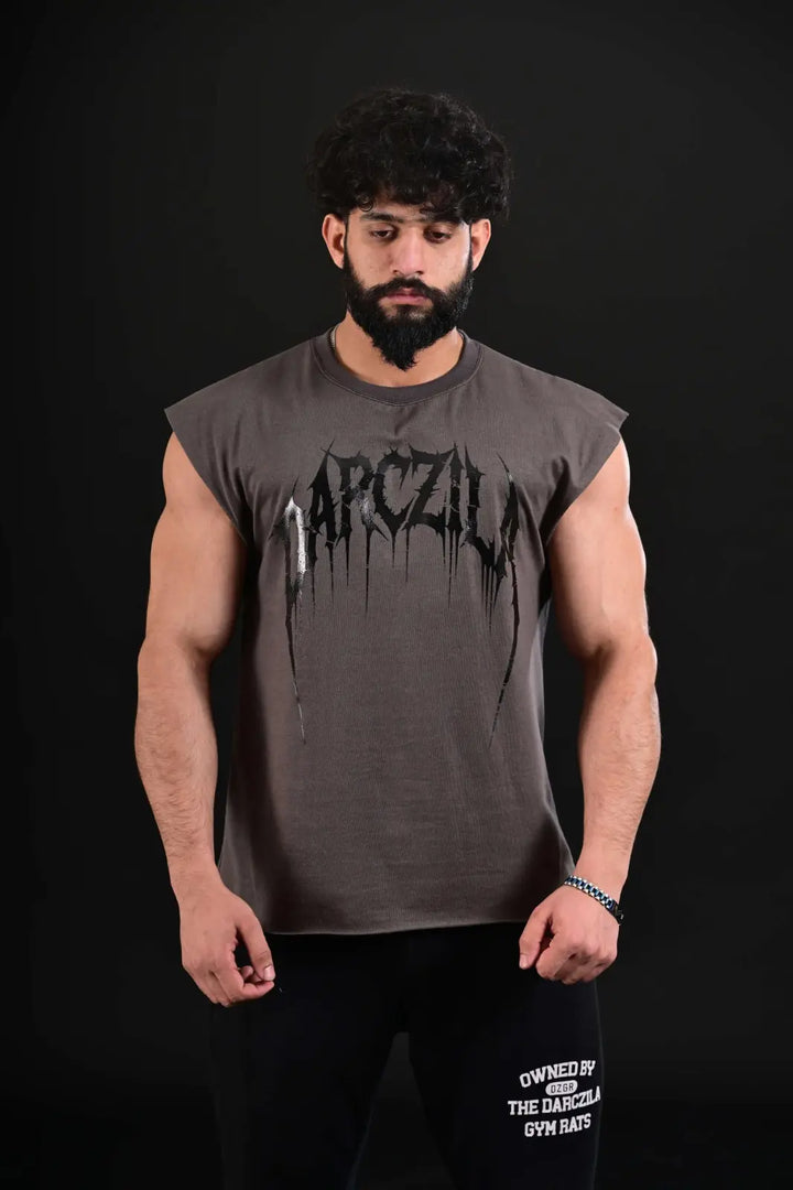 Infinite Grey Cropped Tank - Sleeveless Gym Shirt Pakistan