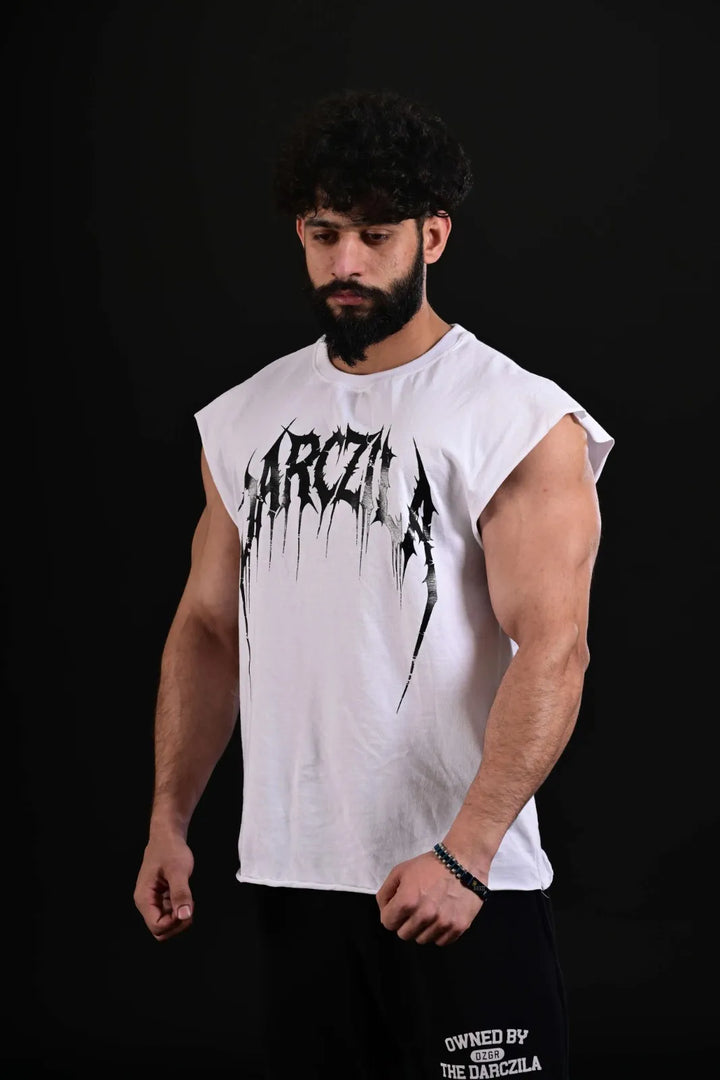 Men's Sleeveless Top Pakistan in Aesthetic White Design