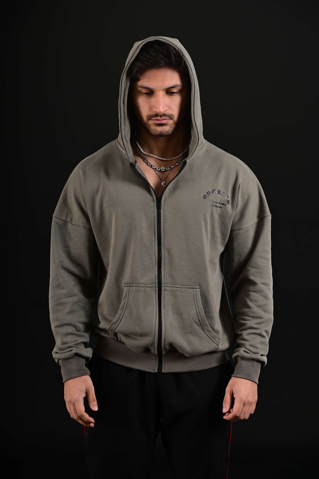 OLD SKOL drop shoulder hoodie olive Pakistan
