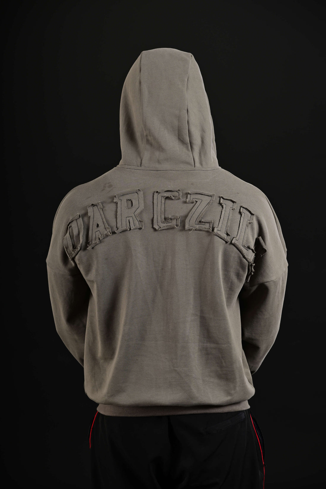 Men wearing olive drop shoulder hoodie Pakistan