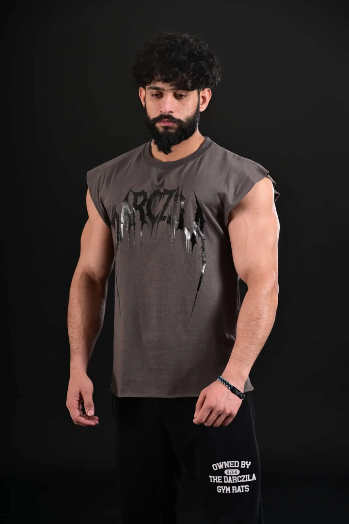 Physique Enhancing Gym Wear for Men in Industrial Grey