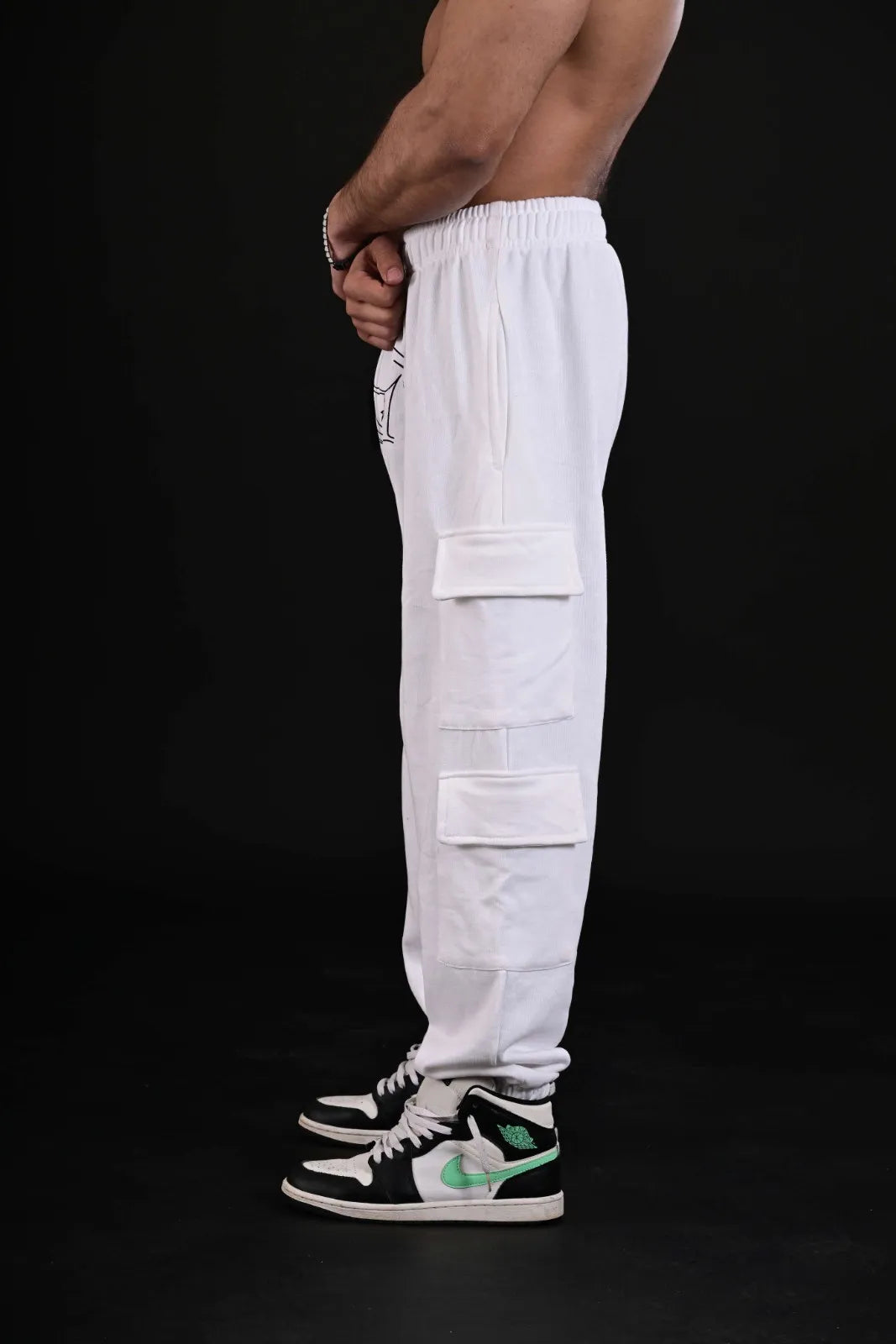 High-Quality White Training Trousers from Pakistan Gym Brand