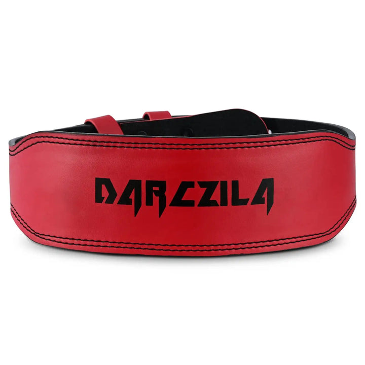  Professional red leather lifting belt with signature Gym Rats branding)