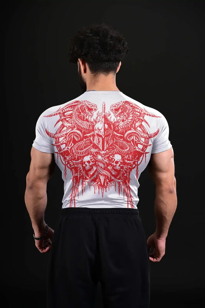 SPARTAN White Compression Tee - Pro Athletic Fitness Brand Pakistan