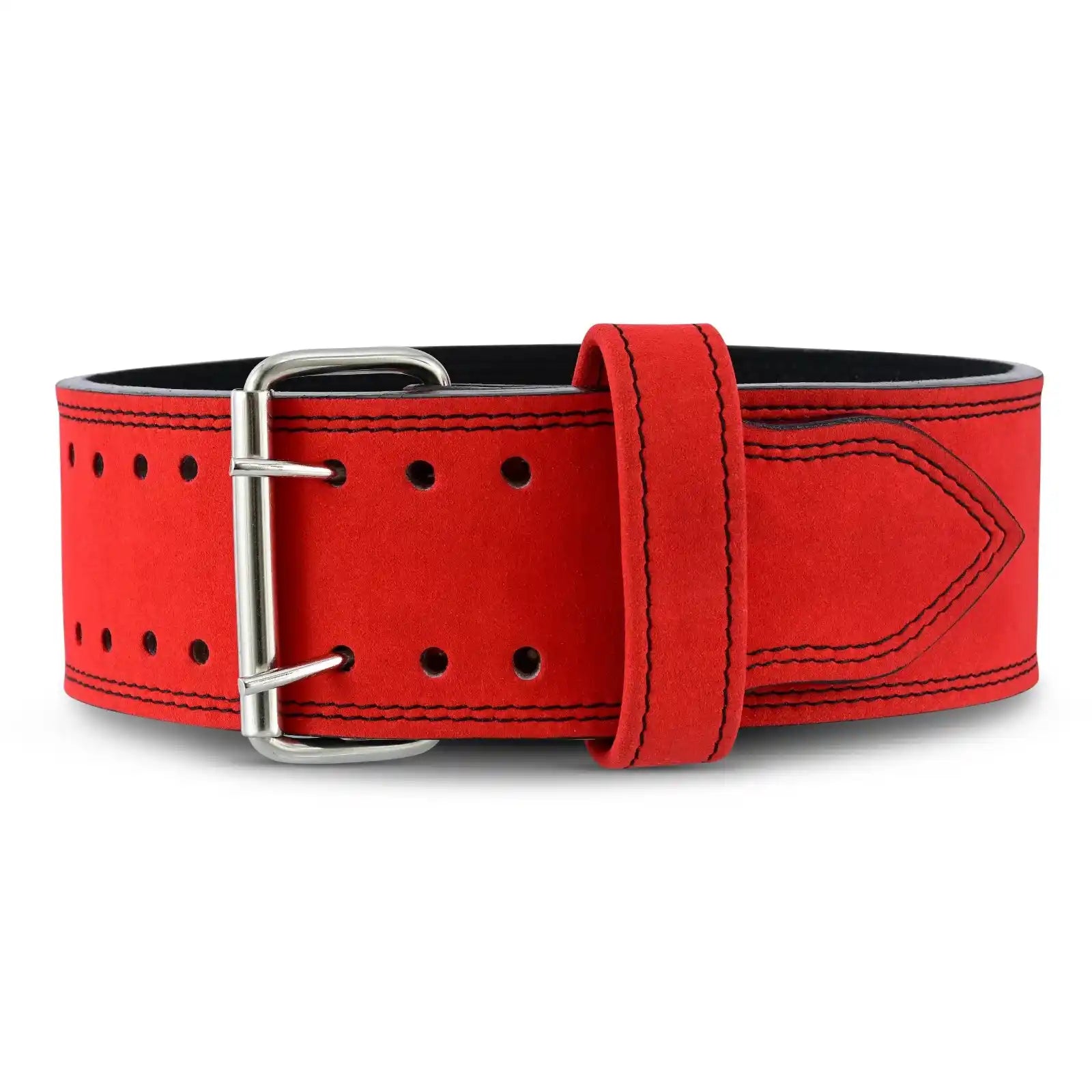 Durable dual-prong stainless steel buckle on professional lifting belt)