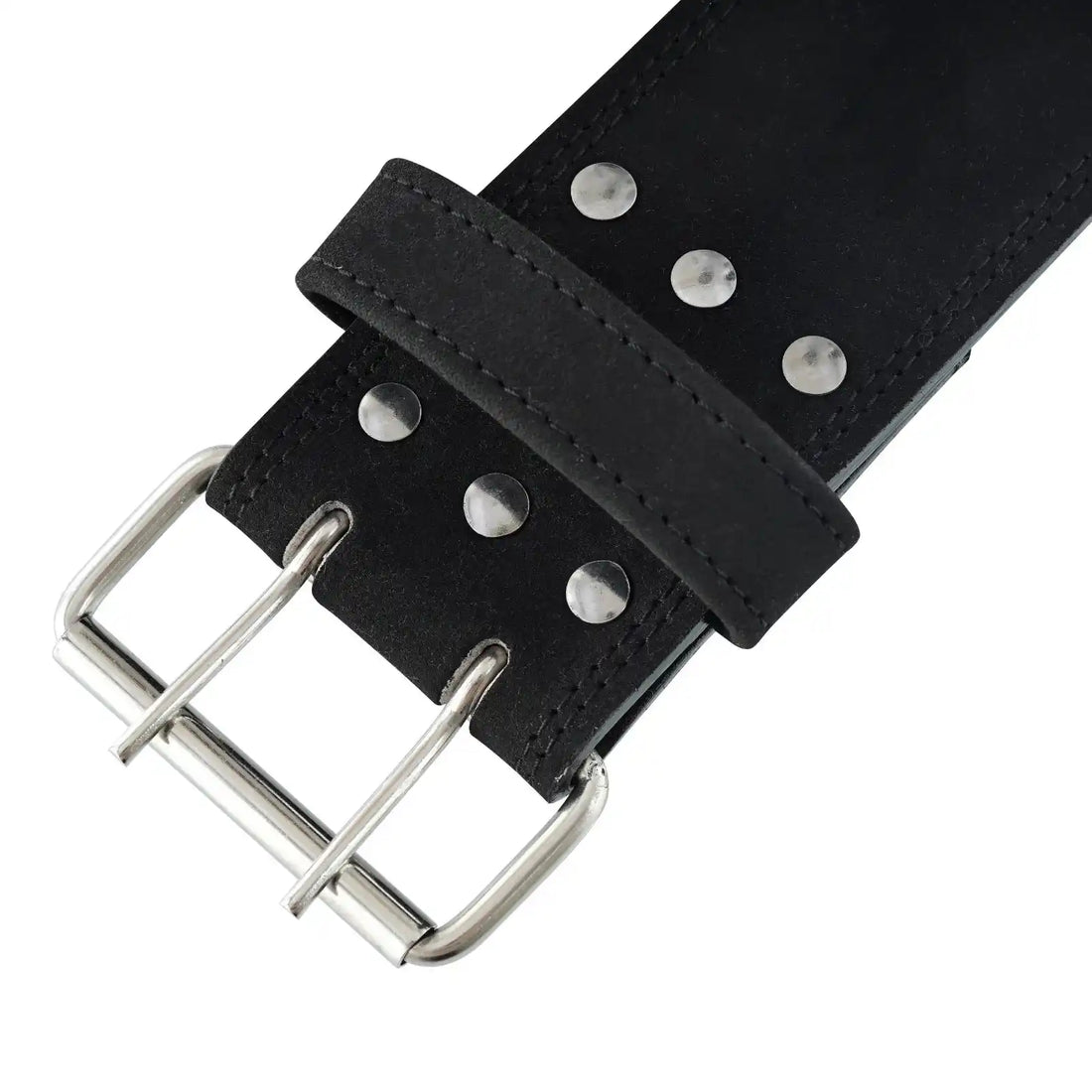 High-Performance Stealth Black Leather Lifting Belt for Competitive Powerlifting and Strength Training.