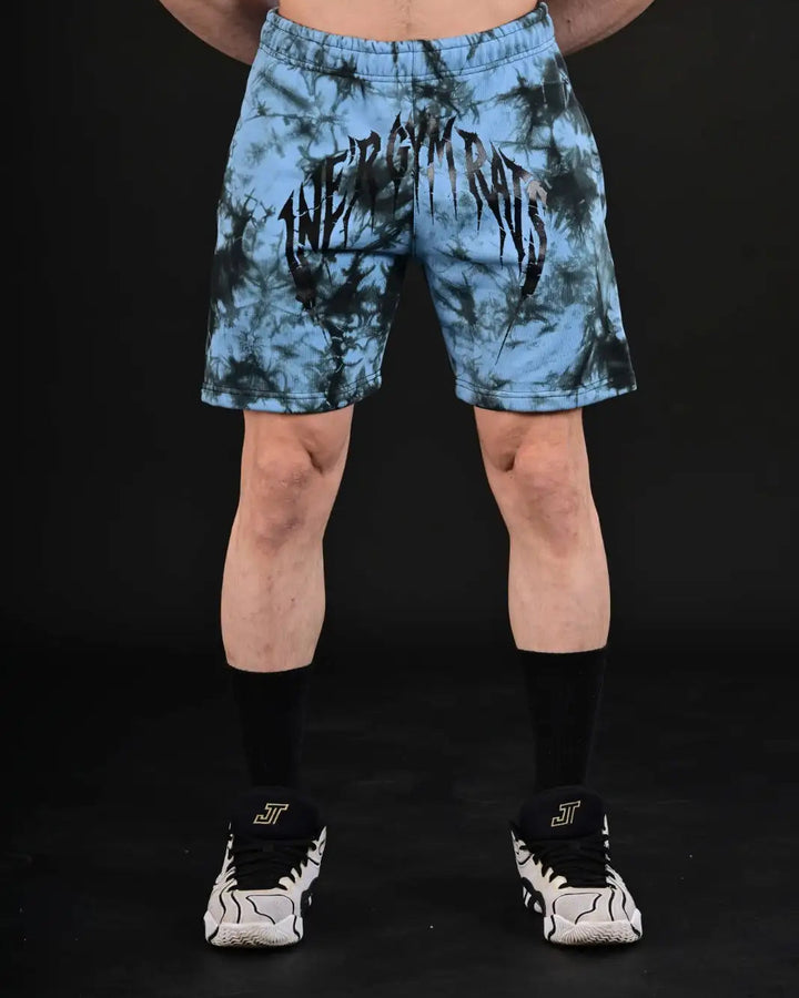 Turquoise Tie-Dye Gym Shorts Pakistan Front View