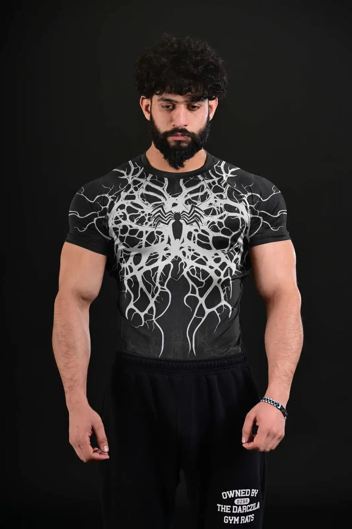 Venom X Spider Compression Tee Black - Darczila Gym Wear Brand