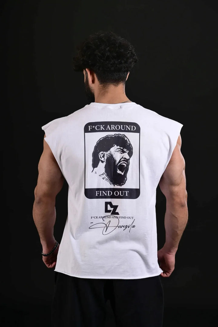 White Arman Tsarukyan Inspired "Find Out" Tee - Leading Gym Brand Pakistan